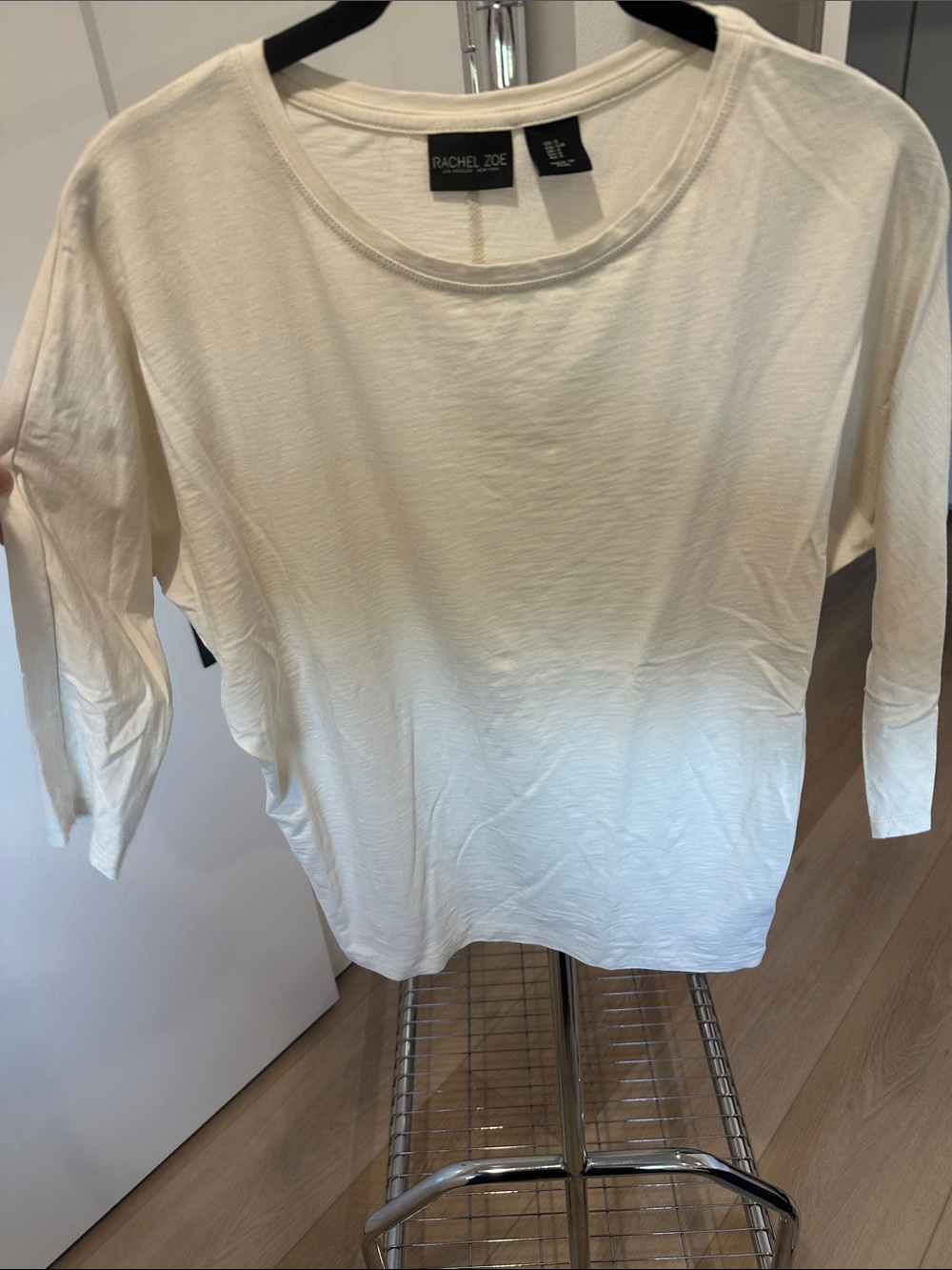 Rachel Zoe Off-White Long Sleeve Crewneck Top